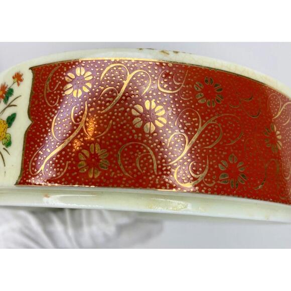 Satsuma Japanese Round 5” Bowl Dish Floral  Design Gold Vintage - Picture 12 of 15